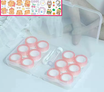 Hot selling multi-pair contact lens case (Specification: cm012 [pink 6 pairs] free stickers)