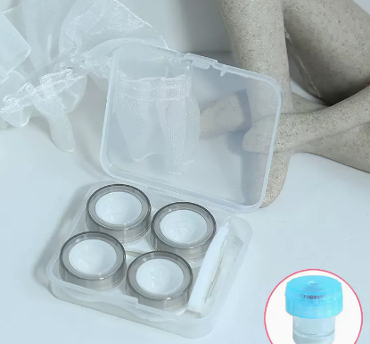 Hot selling multi-pair contact lens case (Specification: cm012 [gray 2 pairs] comes with stickers + cleaner)