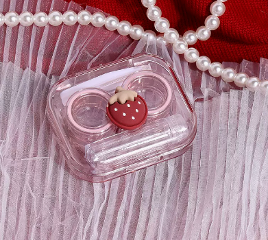Hot selling contact lens case without lid and no twist lid (Specification: [Strawberry] 1 piece)