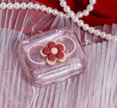 Hot selling contact lens case without lid and no twist lid (Specification: [Flower] 1 piece)