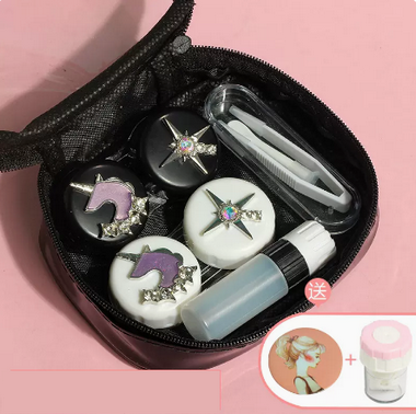Hot-selling contact lens double companion box (specifications: Starfish Unicorn model [free cleaner + portable mirror])