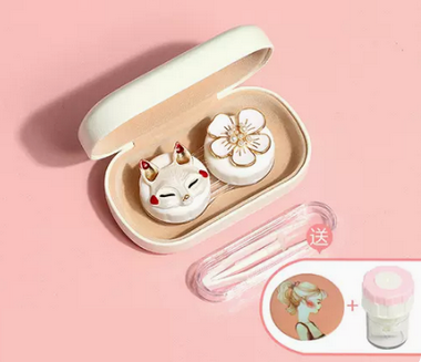 Hot Selling Contact Lens Dual Companion Box (Specification: White Box Fox [Free Cleaner + Portable Mirror])