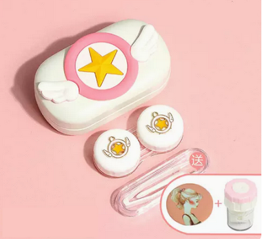Hot Selling Contact Lens Dual Companion Box (Specification: White Box Sakura [Free Cleaner + Portable Mirror])