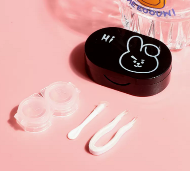 Hot Selling Contact Lens Care Storage Box Contact Lens Case (Specification: Cartoon [Black Rabbit])