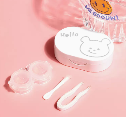 Hot Selling Contact Lens Care Storage Box Contact Lens Case (Specification: Cartoon [White Bear])