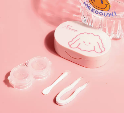 Hot Selling Contact Lens Care Storage Box Contact Lens Case (Specification: Cartoon [Pink Teddy])
