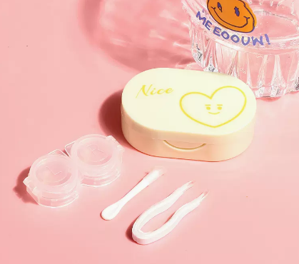 Hot selling contact lens care storage box contact lens case (specification: cartoon [yellow heart])