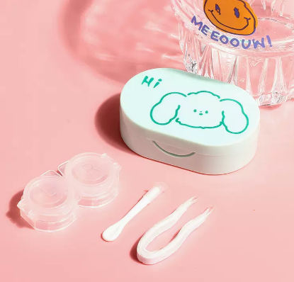 Hot Selling Contact Lens Care Storage Box Contact Lens Case (Specification: Cartoon [Green Puppy])