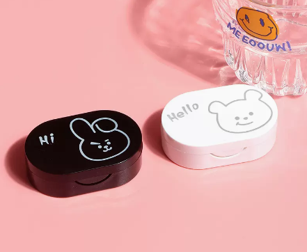 Hot selling contact lens care storage box contact lens case (specifications: cartoon [black bunny + white bear])