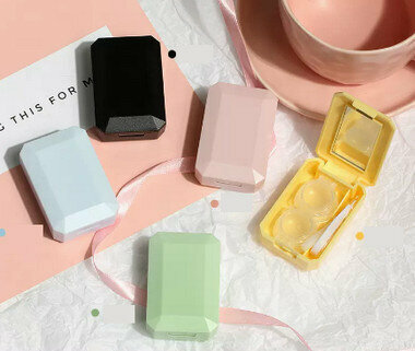 Hot selling simple frosted contact lens case, myopia contact lens case (specifications: five colors simple - [3 pairs, color remarks, no remarks, random delivery])