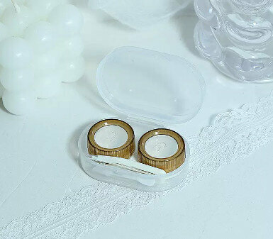 Hot selling contact lens transparent contact lens box (specification: brown)