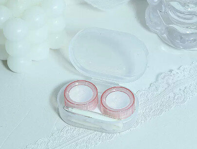 Hot selling contact lens transparent contact lens box (specification: pink)