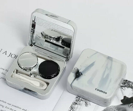 Hot selling contact lens case, high-end portable contact lens case (specification: marble pattern)