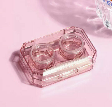 Hot selling all-in-one care box, simple contact lens box, portable contact lens companion box (specification: pink)