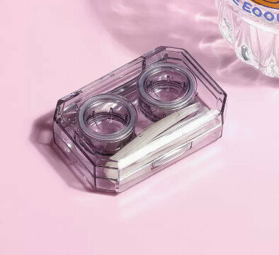 Hot selling all-in-one care box, simple contact lens box, portable contact lens companion box (specification: purple)