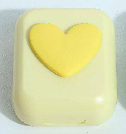 Hot selling compact and portable color contact lens three-dimensional love contact lens case for myopia (specification: as369 [yellow] 1 piece)