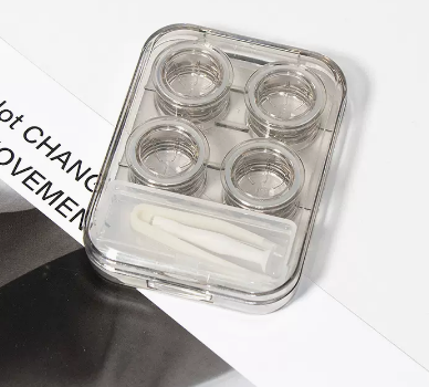 Hot selling no-twist cap contact lens box with multiple pairs of contact lenses (specification: as635 gray)