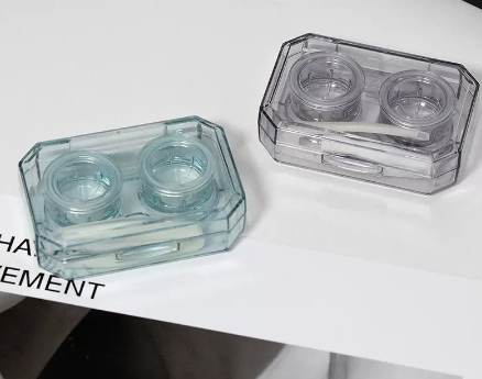 Hot selling no-twist cap contact lens box with multiple pairs of contact lenses (specification: B45 blue + B45 purple)