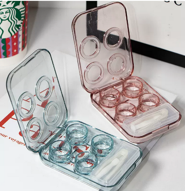 Hot selling no-twist cap contact lens box with multiple pairs of contact lenses (specifications: as635 pink + as635 green)