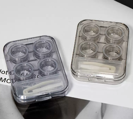 Hot selling no-twist cap contact lens box with multiple pairs of contact lenses (specifications: as635 gray + as635 purple)