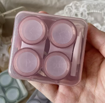 Hot Selling Contact Myopia Glasses Storage Box Color Contact Lens Box (Specification: B937 Two pairs [pink] come with stickers)