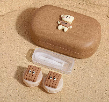 Hot selling contact lens case, contact lens case (specification: brown outer box-little bear paw)