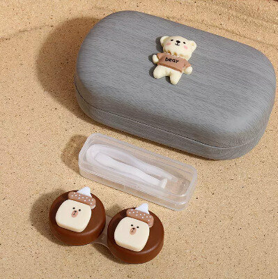 Hot selling contact lens case, contact lens case (specifications: gray outer box - small ice cream)