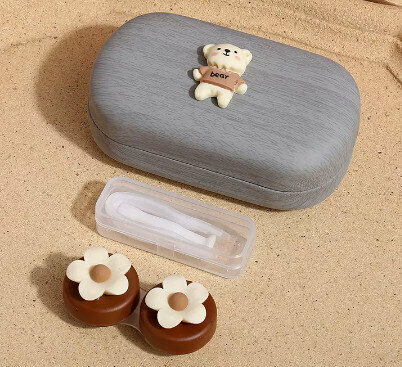 Hot selling contact lens case, contact lens case (specifications: gray outer box-small biscuits)