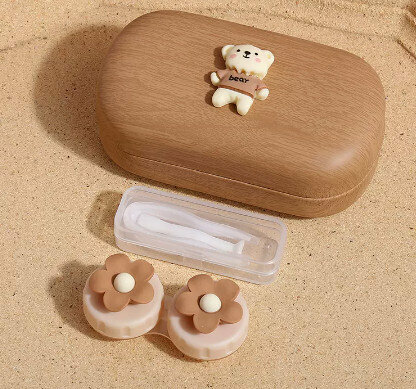Hot selling contact lens case, contact lens case (specifications: brown outer box-small biscuits)