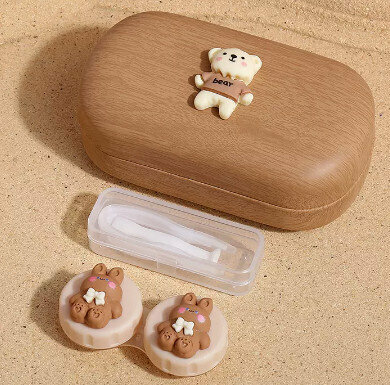 Hot Selling Contact Lens Case Color Contact Lens Case (Specification: Brown Outer Box-Bow Tie Rabbit)