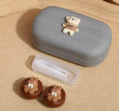 Hot selling contact lens case and contact lens case (specifications: gray outer box-Bow Tie Rabbit)