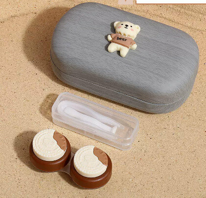 Hot selling contact lens case, contact lens case (specification: gray outer box - Oreo)