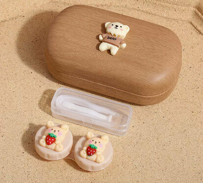 Hot Selling Contact Lens Case Color Contact Lens Box (Specification: Brown Outer Box-Strawberry Rabbit)