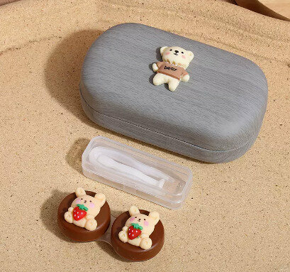 Hot selling contact lens case, contact lens case (specification: gray outer box-Strawberry Rabbit)