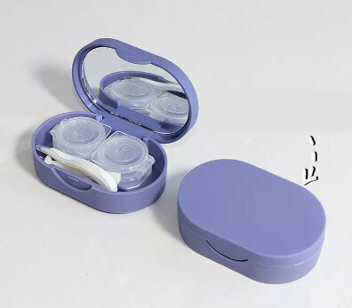 Hot Selling Contact Lens Case Color Contact Lens Case (Specification: CM-011 Silicone [Grape Blue])