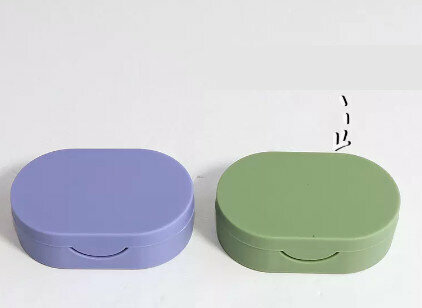 Hot Selling Contact Lens Case Color Contact Lens Case (Specification: CM-011 Silicone [Grape Blue + Milkshake Green])