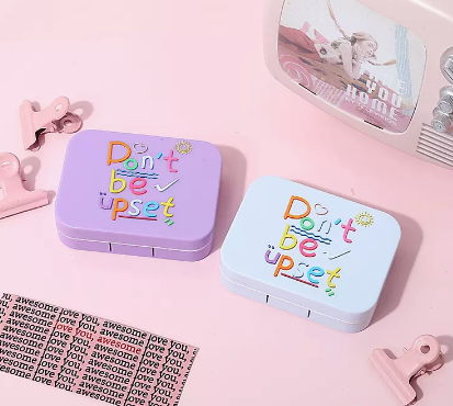 Hot selling contact lens case and contact lens case (Specification: A9056 [Purple + Blue] Don’t be angry)