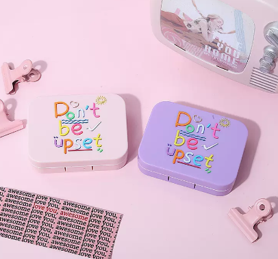 Hot Selling Contact Lens Case Color Contact Lens Case (Specification: A9056 [Purple + Pink] Don’t be angry)