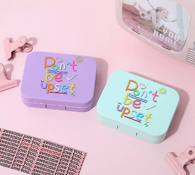 Hot Selling Contact Lens Case Color Contact Lens Case (Specification: A9056 [Purple + Green] Don’t be angry)