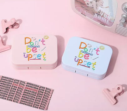 Hot Selling Contact Lens Case Color Contact Lens Case (Specification: A9056 [Pink + Blue] Don’t be angry)