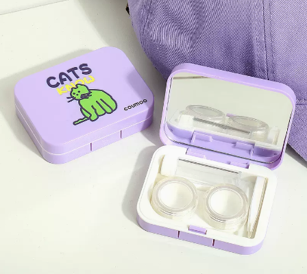 Hot Selling Contact Lens Case Color Lens Case (Specification: Purple Cat)