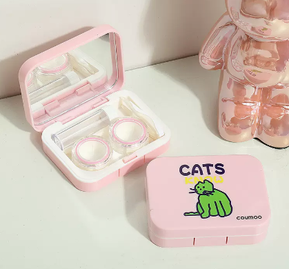 Hot selling contact lens case and contact lens case (specification: pink cat)