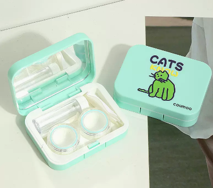 Hot selling contact lens case and contact lens case (specification: green cat)