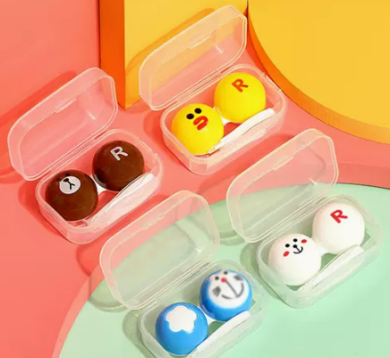Hot selling contact lens case, care contact lens box (specifications: bear, chicken, rabbit, blue cat PP box, 4 pieces (one of the same))