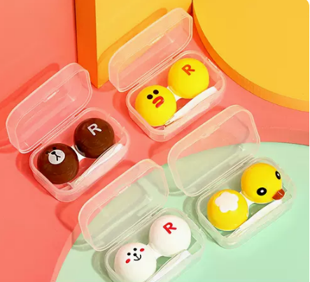 Hot selling contact lens case, care contact lens box (specifications: 4 bear, chicken, rabbit, yellow duck PP boxes (one of the same))