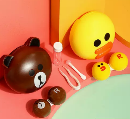Hot selling contact lens case, contact lens care box (specifications: bear + chick (the same one -))