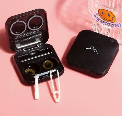 Hot Selling No-Twist Contact Lens Case Care Contact Lens Case (Specification: [Black Sun])