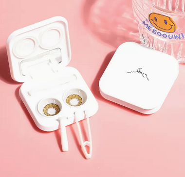 Hot Selling No-Twist Contact Lens Case Care Contact Lens Case (Specification: [White Moon])
