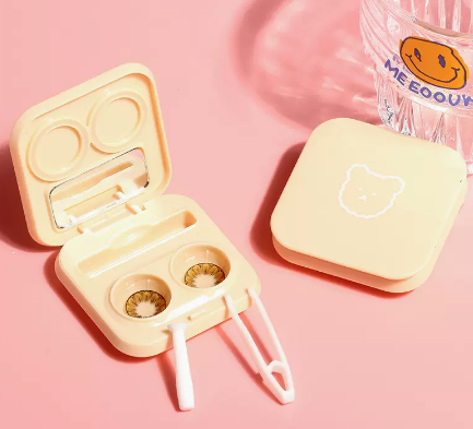 Hot Selling No-Twist Contact Lens Case Care Contact Lens Box (Specification: [Yellow Bear Head])