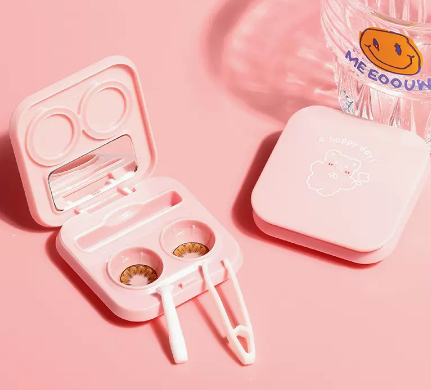 Hot Selling No-Twist Contact Lens Case Care Contact Lens Box (Specification: [Pink Happy Bear])